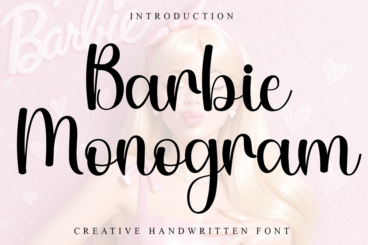 Barbie Monogram, a Handwritten Font by FreshTypeINK (Photo 1 of 8)
