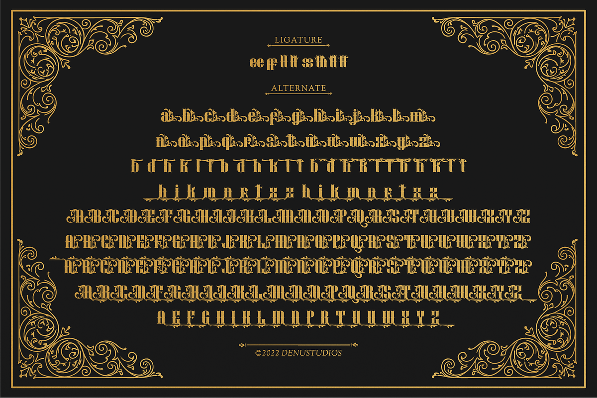 Ringer Luctor Decorative Display, a Blackletter Font by Denustudios (Photo 12 of 12)