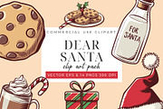 Vintage Christmas Clipart & Vector, an Illustration by Printable Pretty Studio (Thumbnail 1 of 4)