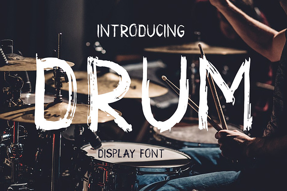 Drum. Handmade brush display font preview 7