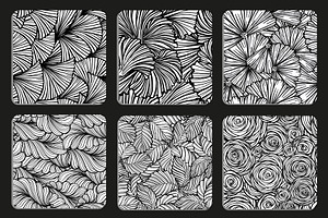 6 Black And White Floral Patterns