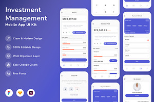 Investment Management App UI Kit, an UI Kit Template by Betush