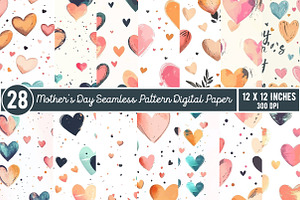 Mothers Day Seamless Pattern Digital