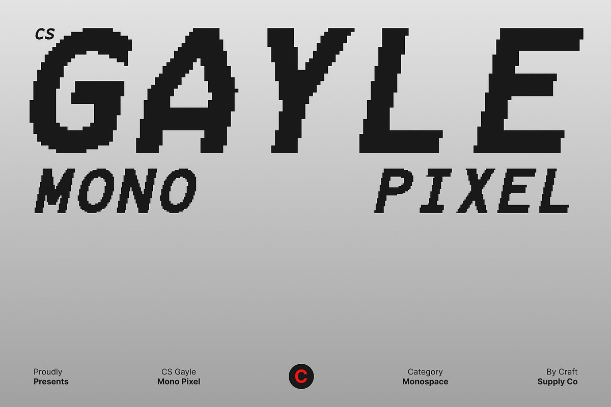 CS Gayle Mono Pixel, a Sans Serif Font by Craft Supply Co. (Photo 1 of 8)