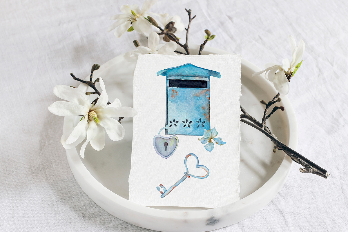 Antique Mail Clipart Watercolor, an Object Graphic by WatercolorAnn (Photo 2 of 3)