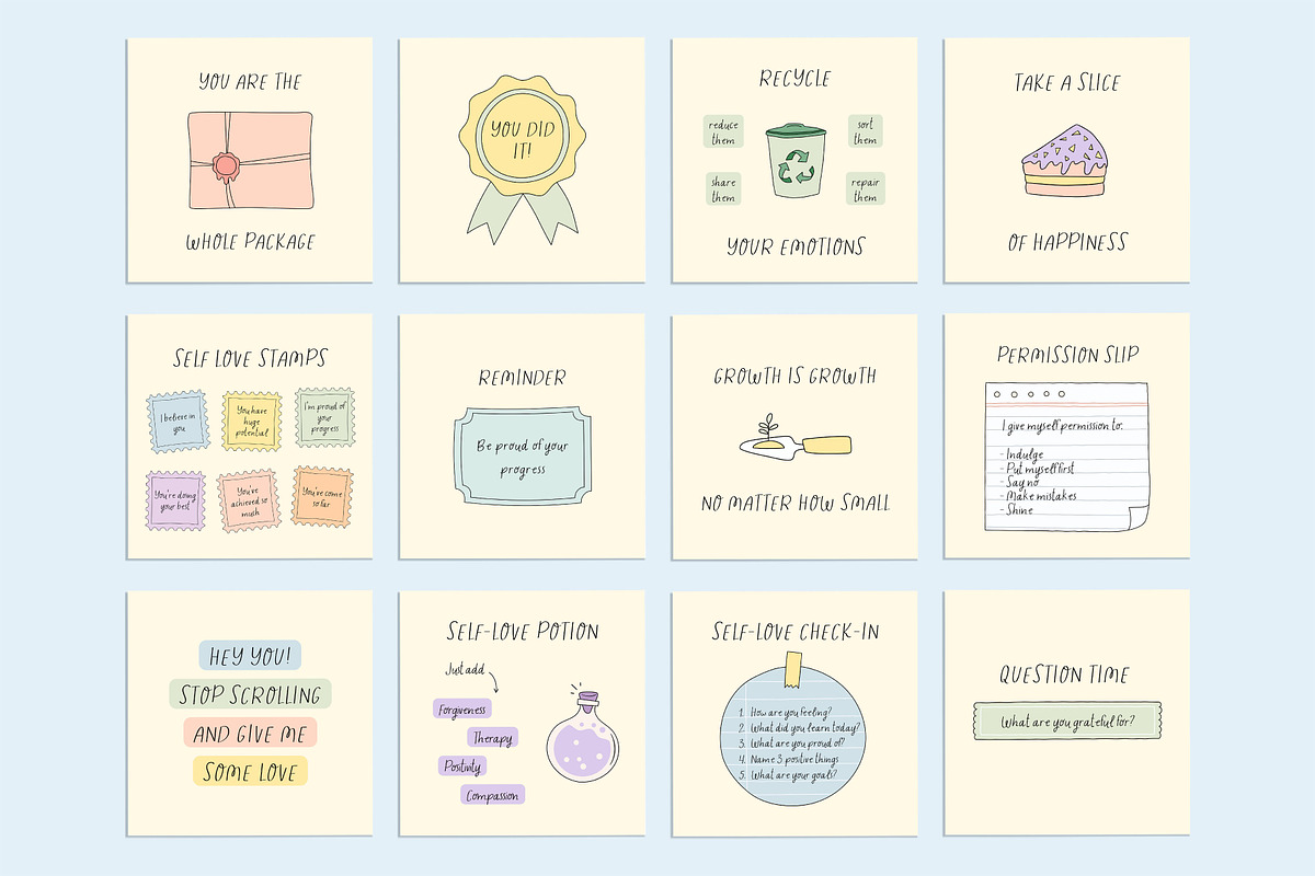 Self Love Social Pack - Canva, a Social Media Template by Willoe Studio (Photo 8 of 12)
