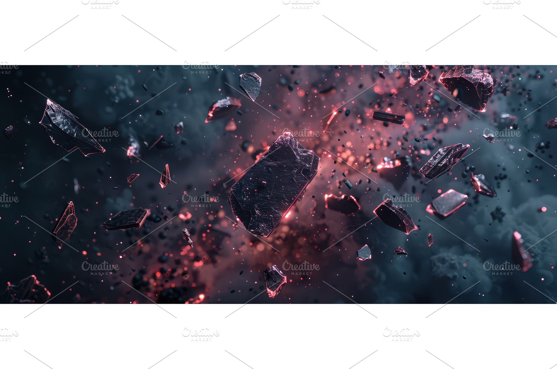 Molten Meteorites in Fiery Cosmic, an Abstract Photo by piter.goskov