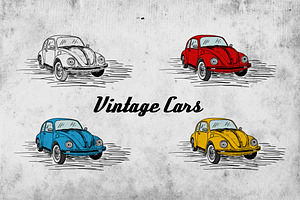 VW Beetle hand drawn illustration