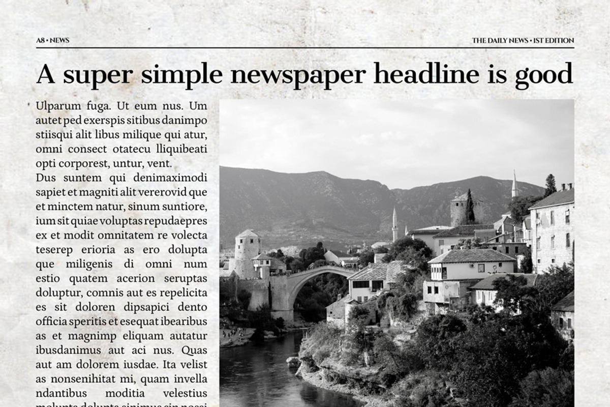 Vintage InDesign Newspaper Template, a Flyer Template by Newspaper Templates (Photo 9 of 12)