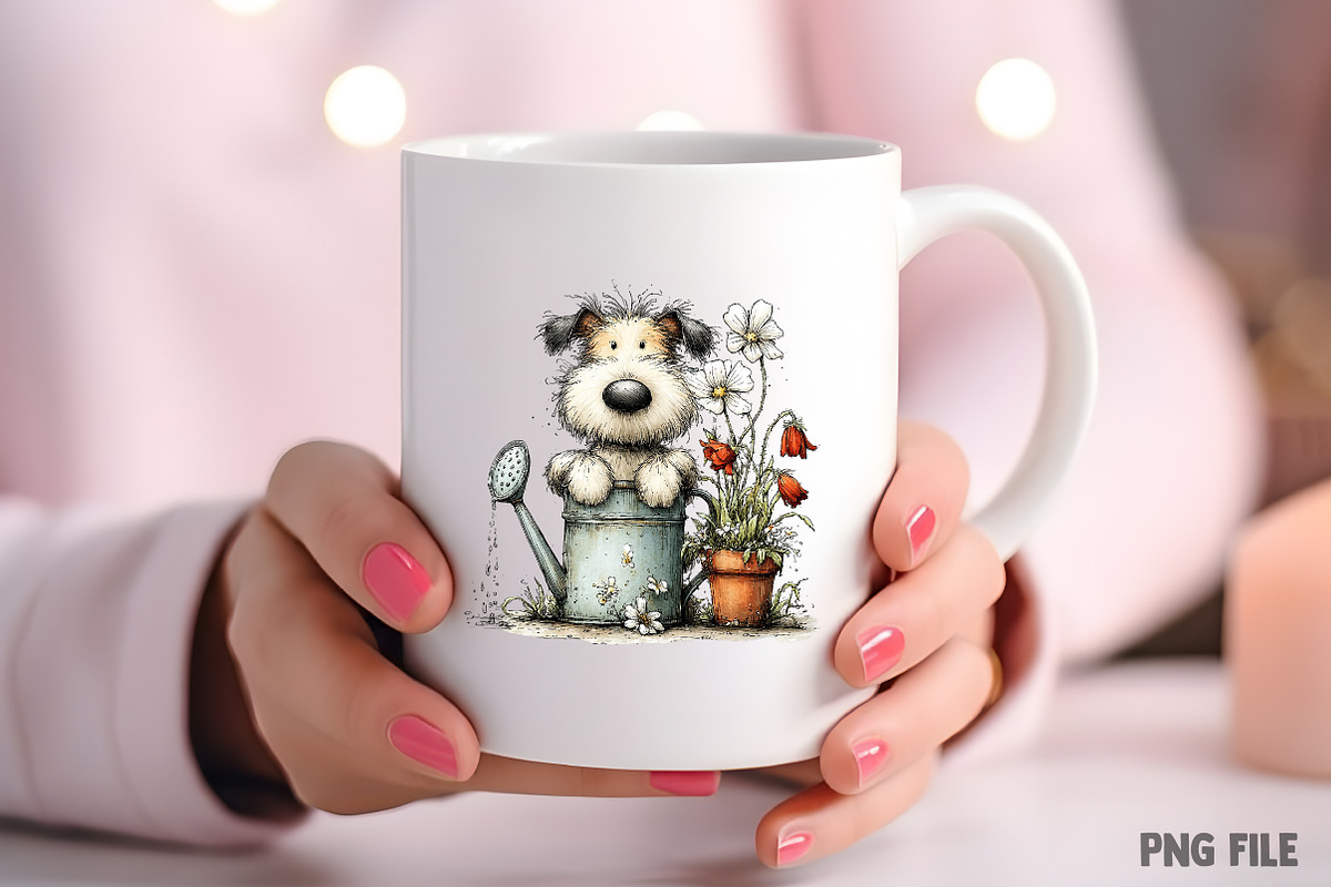 Whimsical Spring Dog Clipart PNG, an Illustration by Craft Nest (Photo 7 of 11)