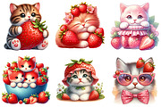 Strawberry Cat Clipart Sublimation, an Illustration by cherrydesign (Thumbnail 2 of 3)