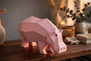 Hippo sculpture - 3d papercraft, a Card Template by PAPER amaze (Thumbnail 5 of 5)