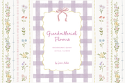 Grandmillenial whimsy flowers stripe, an Object Graphic by Grace Noboa Illustrations (Thumbnail 7 of 14)