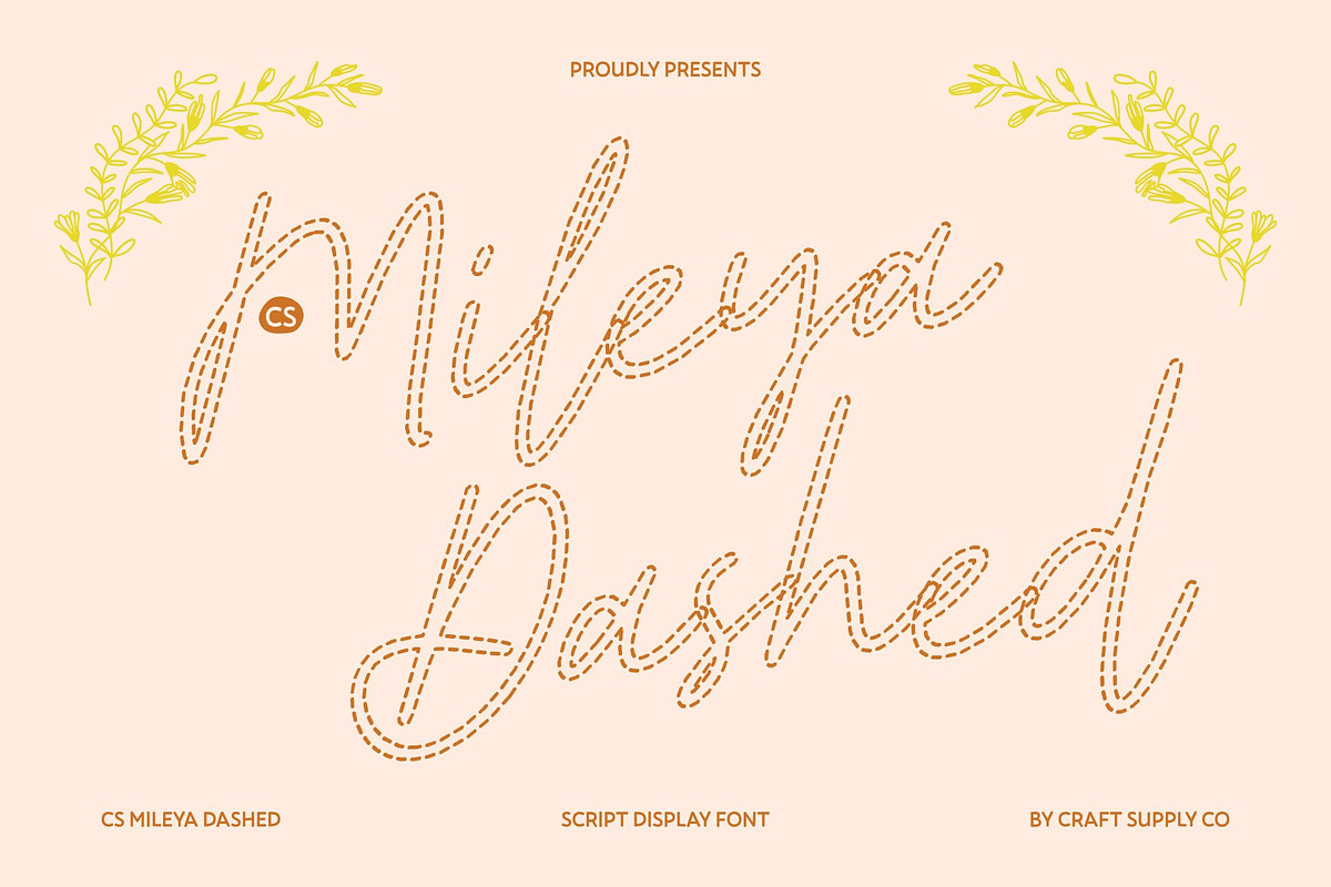 CS Mileya Dashed, a Script Font by Craft Supply Co. (Photo 1 of 8)