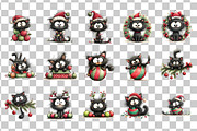 Whimsical Christmas Cats PNG, a Seasonal Illustration by Nicolle's Colorful Art (Thumbnail 3 of 6)