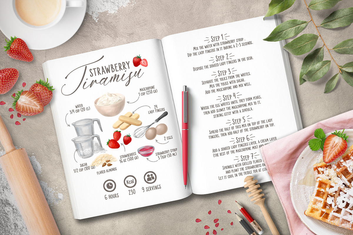 Recipes Creator Element Set, a Decorative Illustration by LeiaSW (Photo 2 of 13)