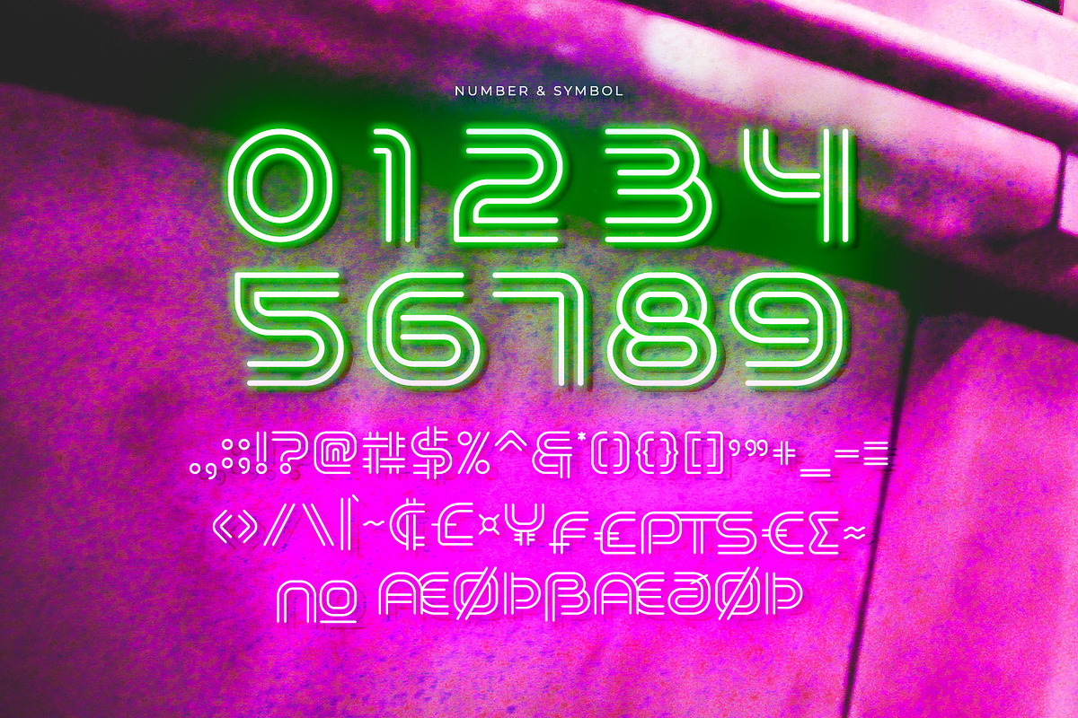 Neon Backlight, a Symbol Font by Ditatype (Photo 8 of 10)