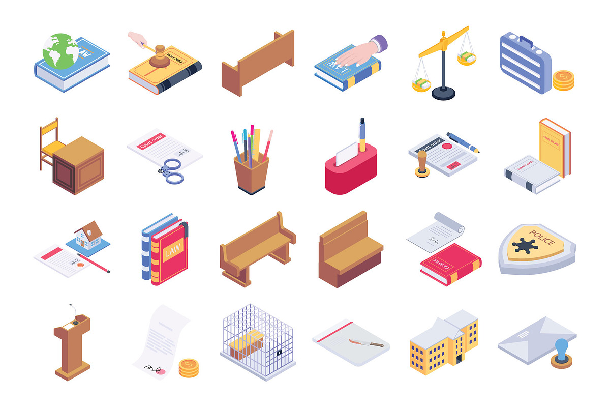 Law And Justice Isometric Icons Pack, an Icon by Vector Portal (Photo 3 of 5)
