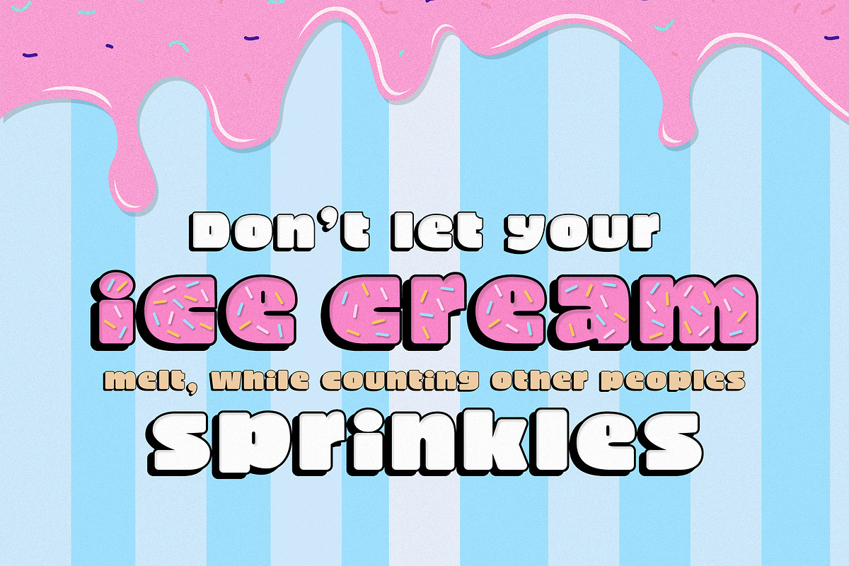 Ice Cream Dream Font Family, a Sans Serif Font by Salt & Pepper Designs (Photo 3 of 8)