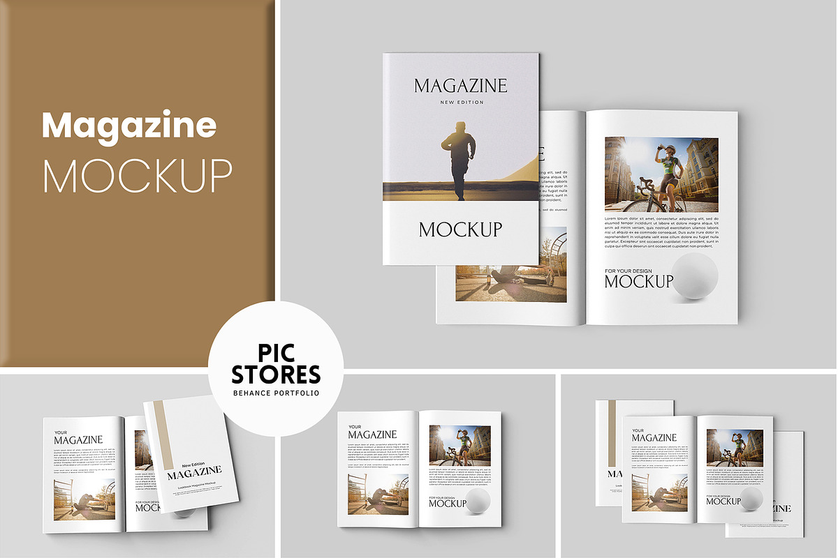 Magazine Mock-ups, a Books & Magazine Mockup by Getdesign (Photo 1 of 5)