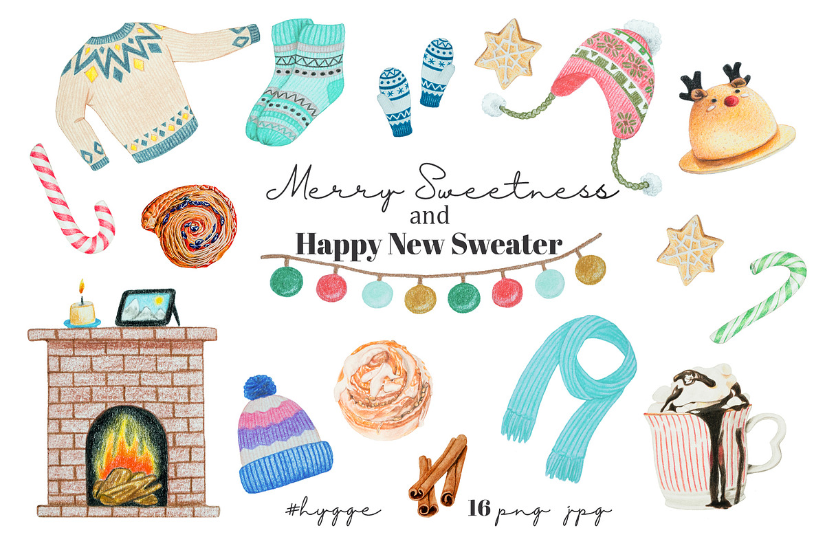 Hand Drawn Holidays Set, an Illustration by Marge Art (Photo 1 of 4)