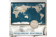Vector World Map - Large&Detailed, a Graphic by PorcuPen Works (Thumbnail 1 of 6)