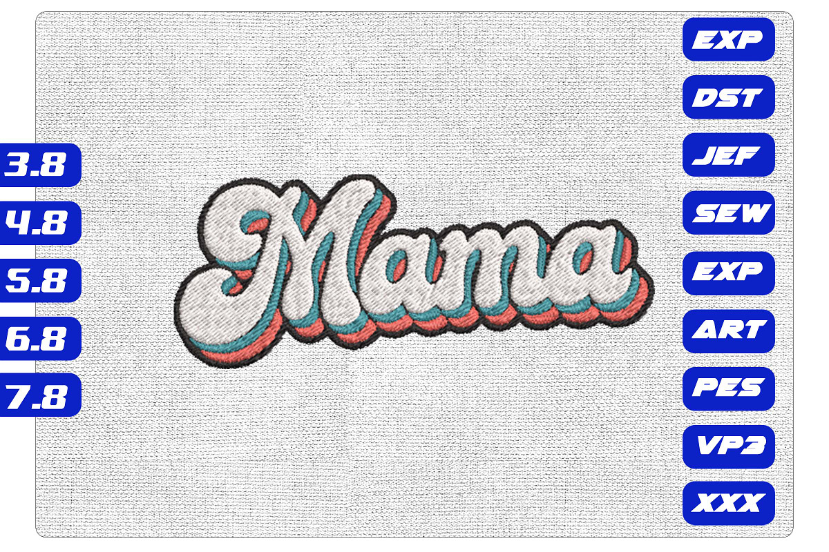 Wavy Retro Mama Layered Embroidery, an Illustration by Purpose Ekbal (Photo 1 of 3)