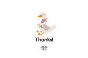 Groovy Silly Goose Clipart, an Animal Illustration by JulzaArt (Thumbnail 5 of 5)