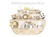 Noah's ark watercolor set, an Animal Illustration by Alesya Pytskaya (Thumbnail 3 of 6)