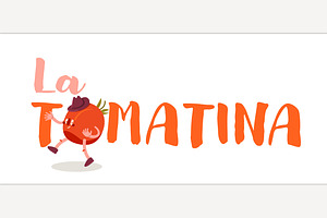 La tomatina. Food festival in Spain., a Food Illustration by Anna's Shop