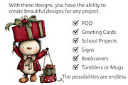 Whimsical Christmas Animal Clipart, an Illustration by Pixels.Craft (Thumbnail 2 of 6)