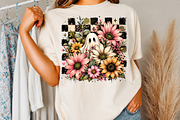 Boho Halloween Ghost PNG Checkered, a Seasonal Illustration by Libby Wishes (Thumbnail 3 of 3)