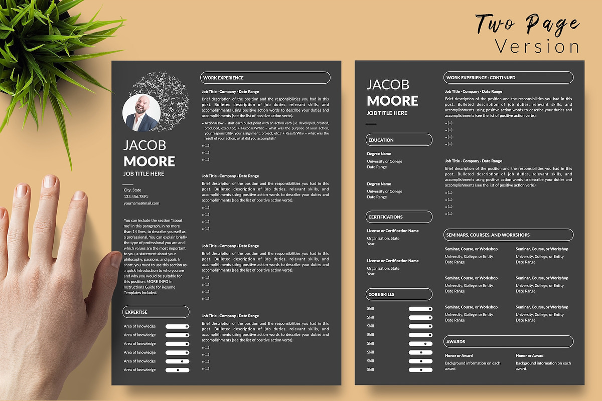 Creative CV Bundle / Resume - Jacob, a Resume Template by Templates Design Co. (Photo 4 of 23)
