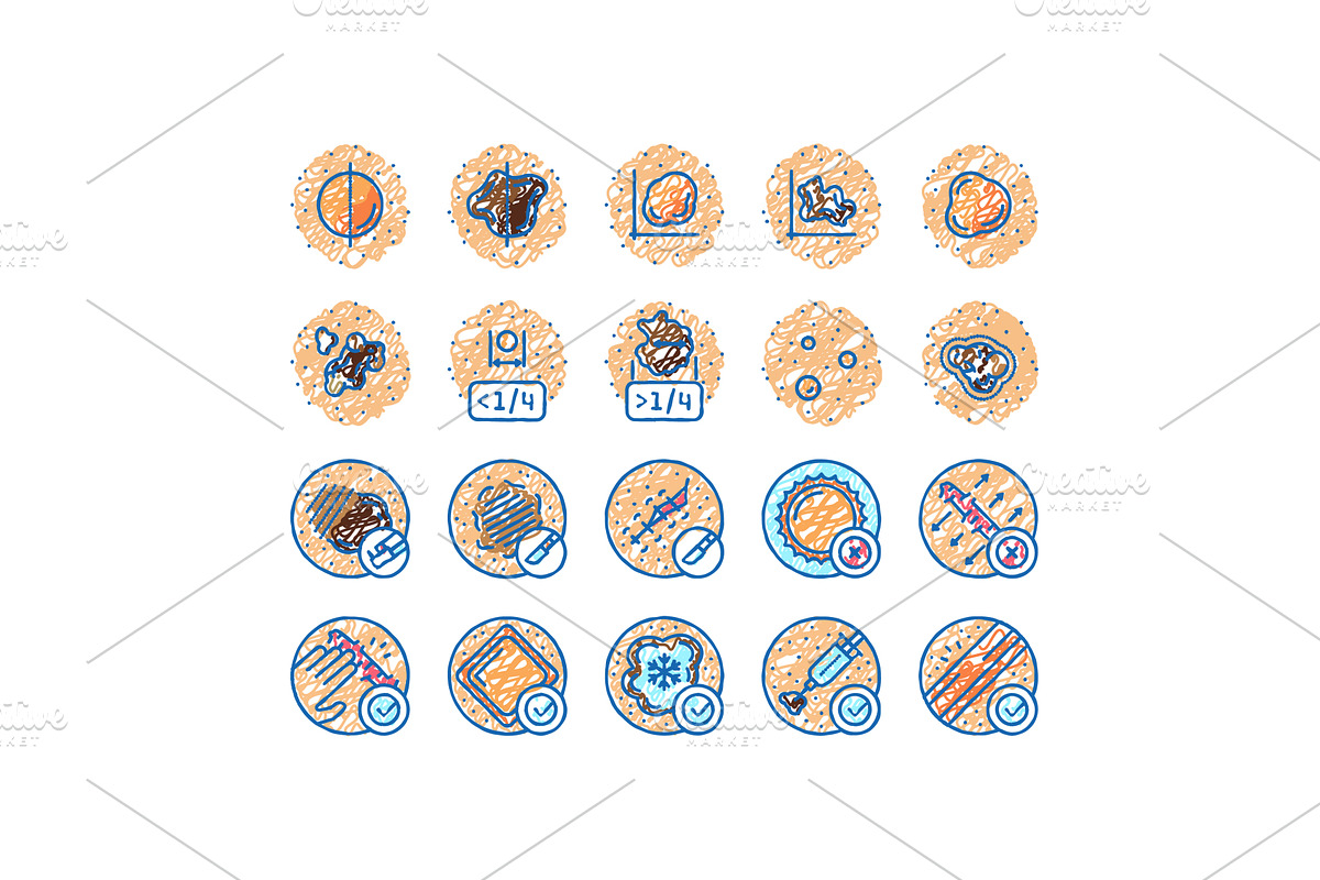 Mole Skin Problem And Disease Icons, an Object Illustration by pikepicture