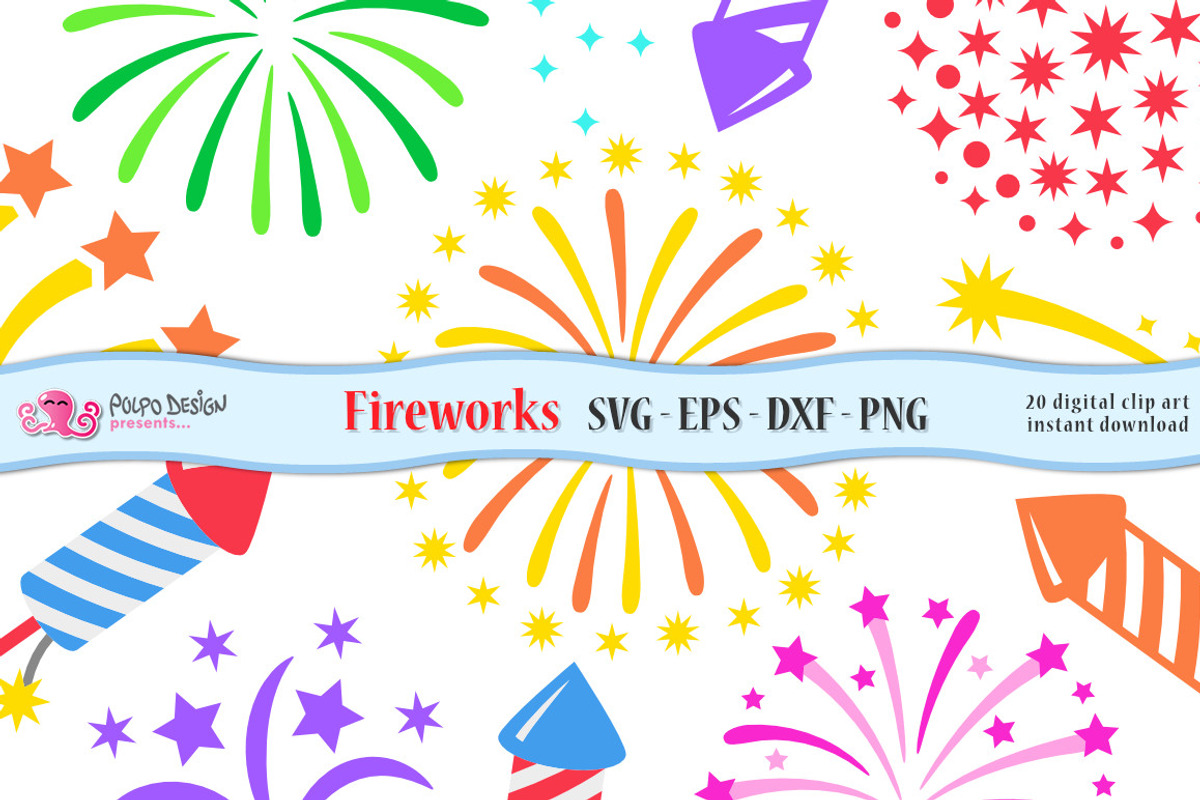 Fireworks SVG, Eps, Dxf, Png, an Object Graphic by PolpoDesign (Photo 2 of 4)