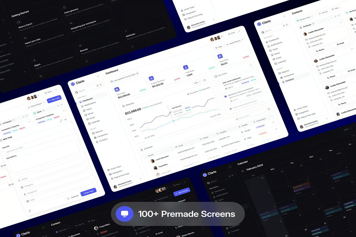 Clario CRM Platform Dashboard UI Kit, an UI Kit Template by Lumina_ui_ux202 (Photo 5 of 7)