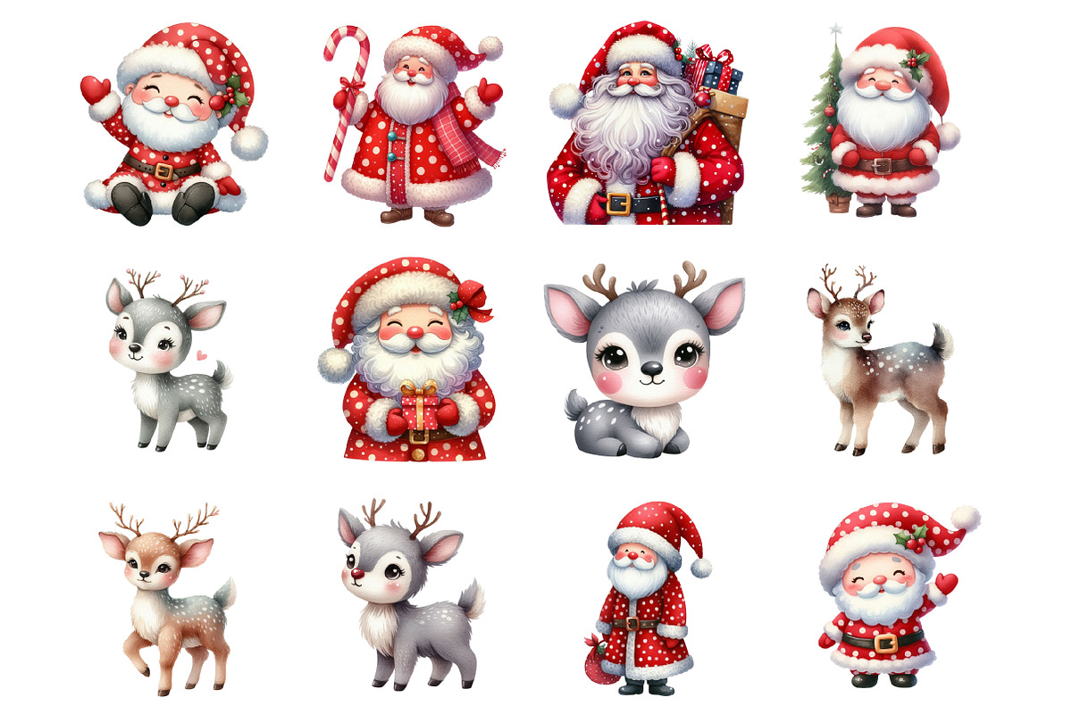 Quirky Christmas Santa Clipart, an Illustration by Design Market (Photo 2 of 3)