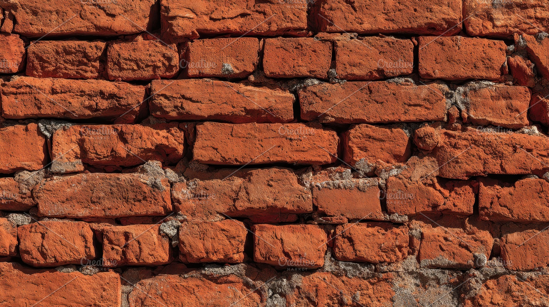 Rustic red brick wall with sunlight, a Photo by Pavel_design