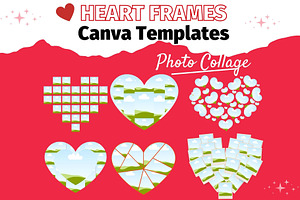 Heart Photo Collage Canva Template, a Social Media Template by GraphiCarola