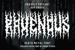 Ravenous - Death Metal Font, a Blackletter Font by Fonday Studio