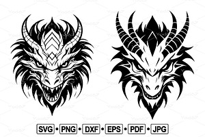 Vector Of Dragon Head Design.