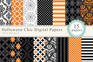 Halloween Chic Digital Papers