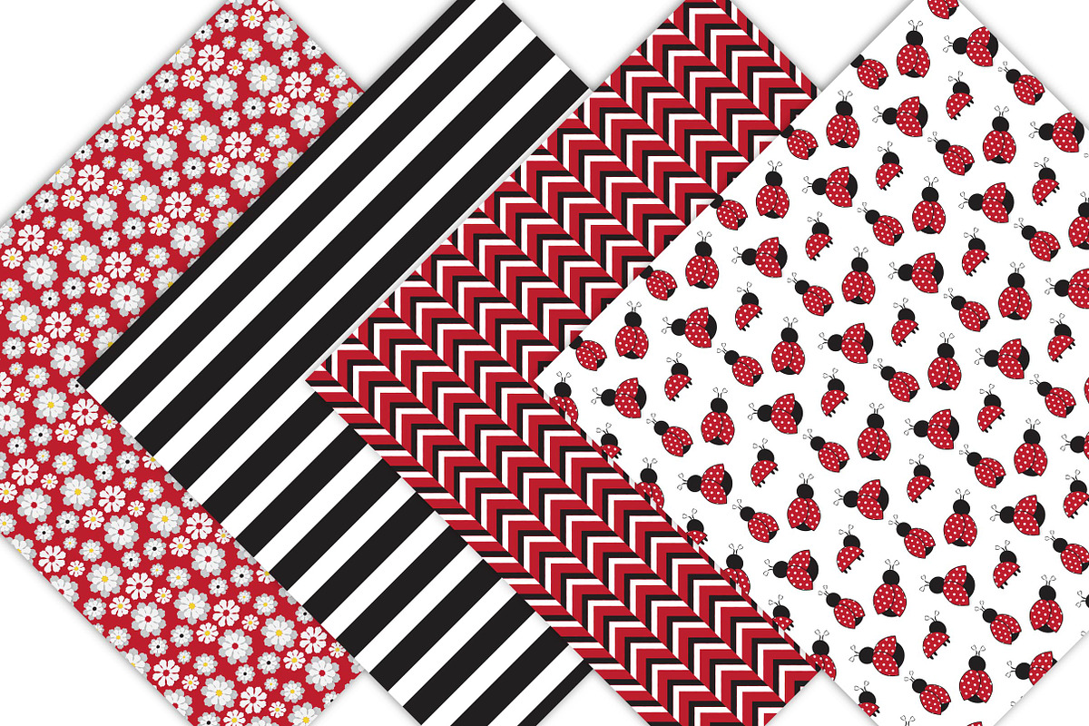 Ladybug Digital Paper Pack, a Pattern Graphic by Leska's Digitals (Photo 5 of 5)