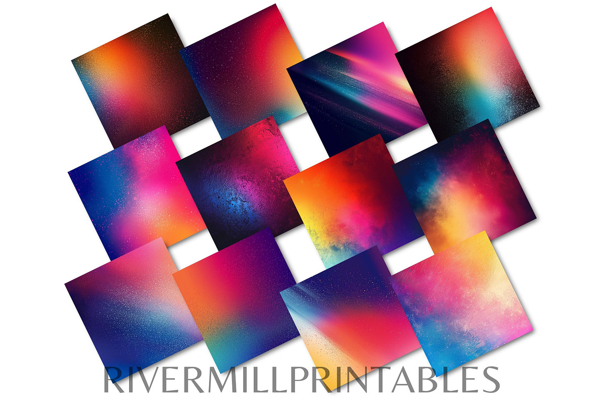 Bold Color Gradient Digital Papers, a Decorative Illustration by Rivermill Printables (Photo 2 of 2)