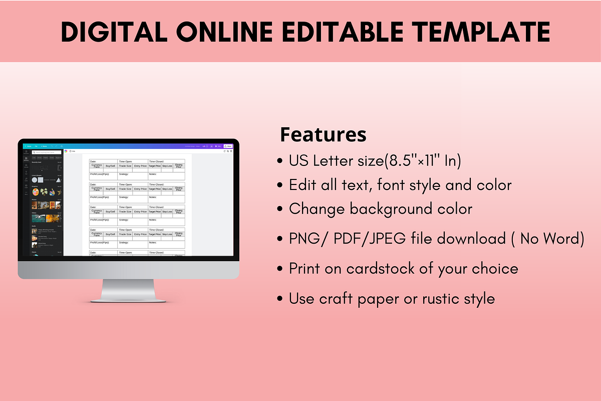 Forex Trading Log Printable, a Templates & Theme by Creative Corner (Photo 4 of 5)