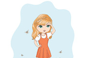 set with 32 cartoon girls-cute girls, an Animal Illustration by StudioLondon (Thumbnail 4 of 33)