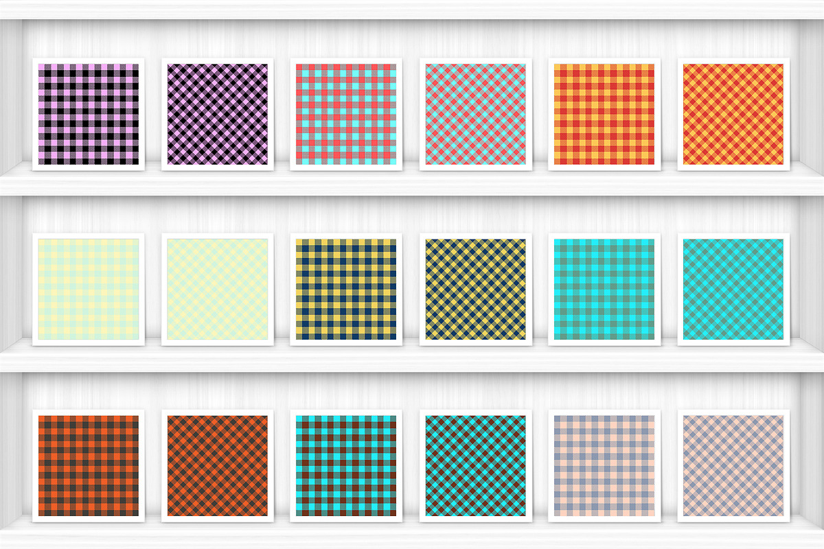 100 Gingham Check Patterns, a Pattern Graphic by Textures & Backgrounds