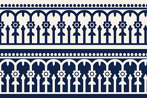 Blue Indian Block Print: Border