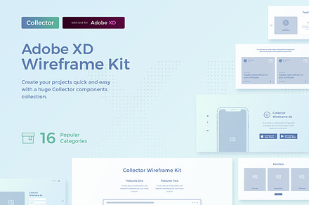 Collector Wireframe Web Kit, a Wireframe Template by Creatoly