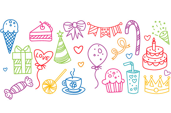 Party Hand Drawn Elements